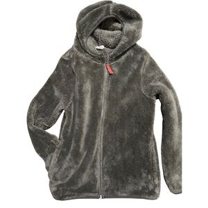 Outdoor Kids Cozy Fleece Hooded Jacket Girls Boys Gray L G Zip Up‎